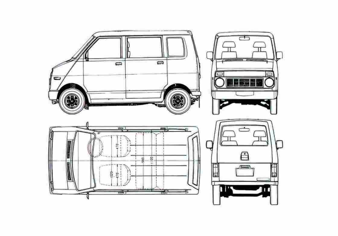 Blueprint Honda Stepvan Microvan 1971 A4 Photo Print