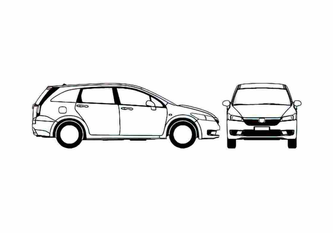 Blueprint Honda Stream Minivan 2006 A4 Photo Print