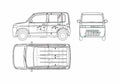 Blueprint Honda Thats Minivan 2005 A4 Photo Print