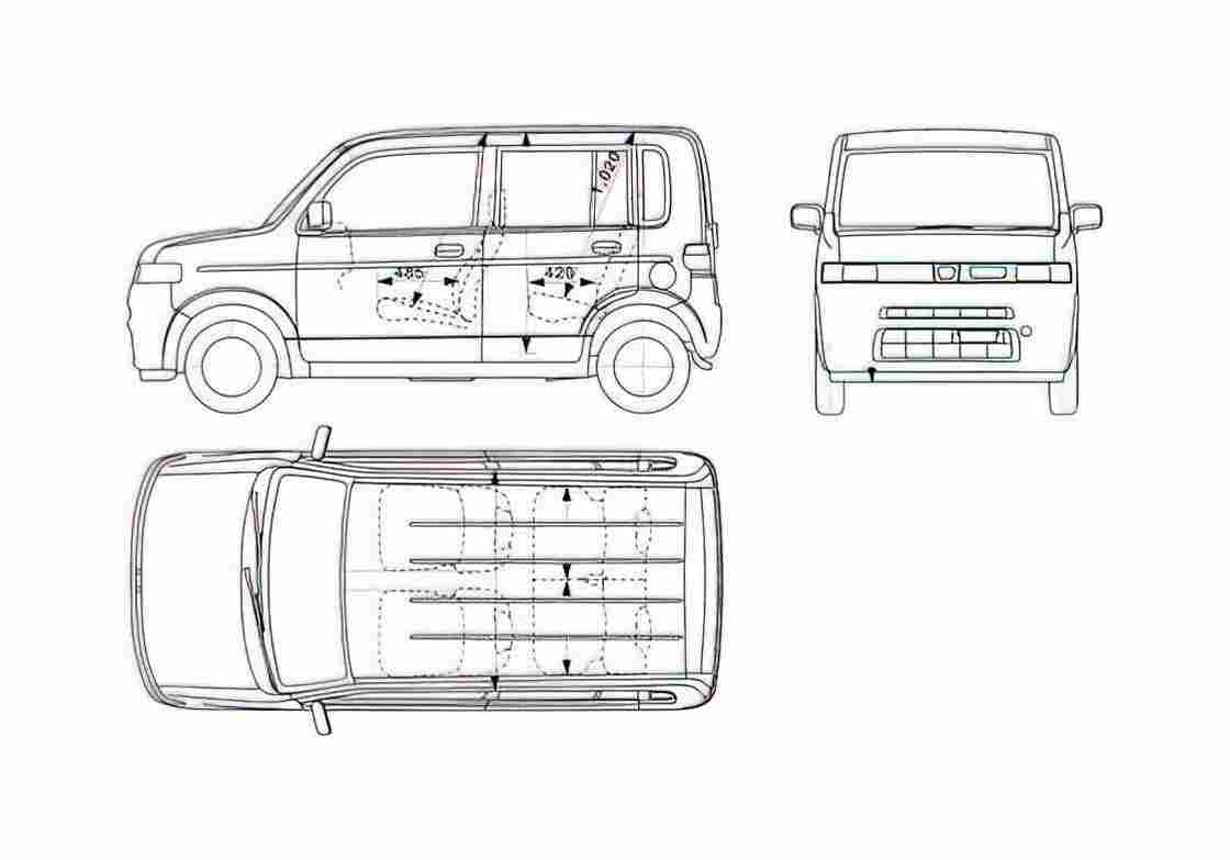 Blueprint Honda Thats Minivan 2005 A4 Photo Print