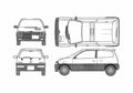 Blueprint Honda Today Hatchback 1989 A4 Photo Print