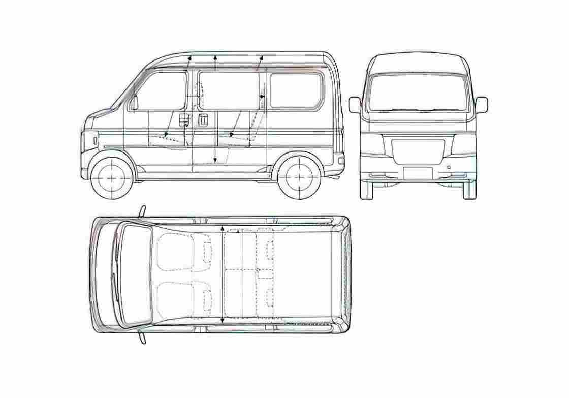 Blueprint Honda Vamos Hobio Microvan 2005 A4 Photo Print