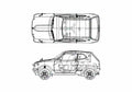 Blueprint Honda Z Coupe 1971 A4 Photo Print
