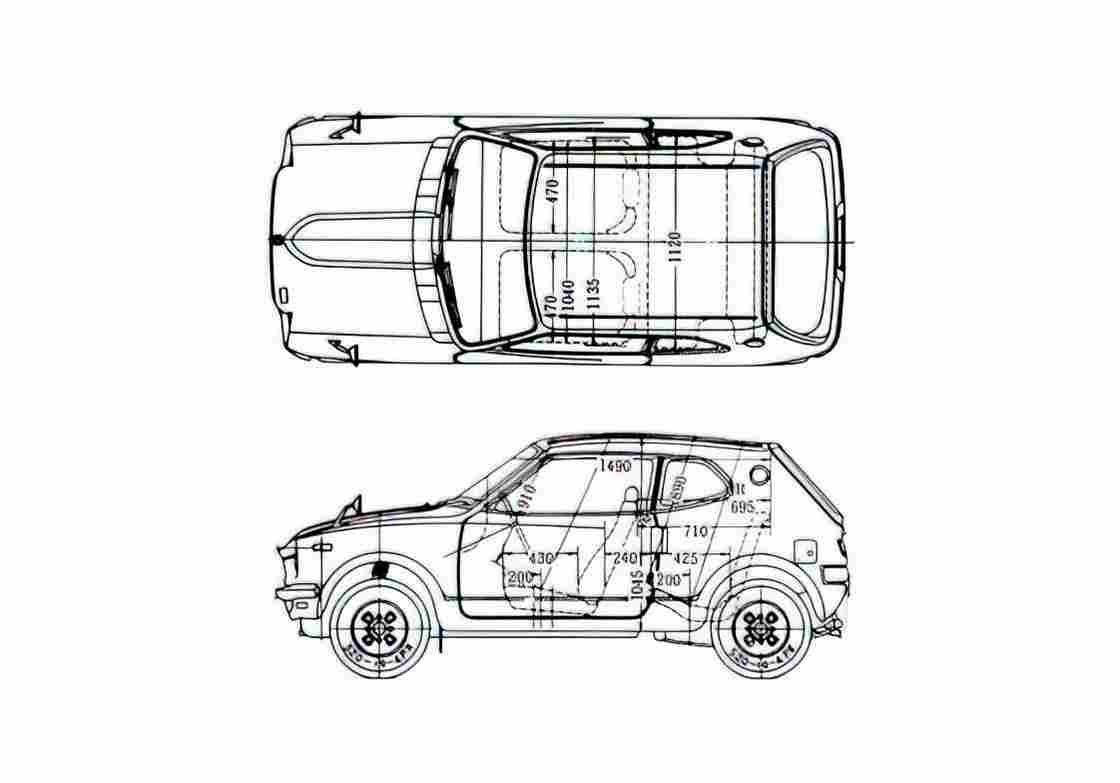Blueprint Honda Z Coupe 1971 A4 Photo Print