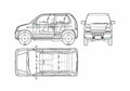 Blueprint Honda Z Coupe 1998 A4 Photo Print