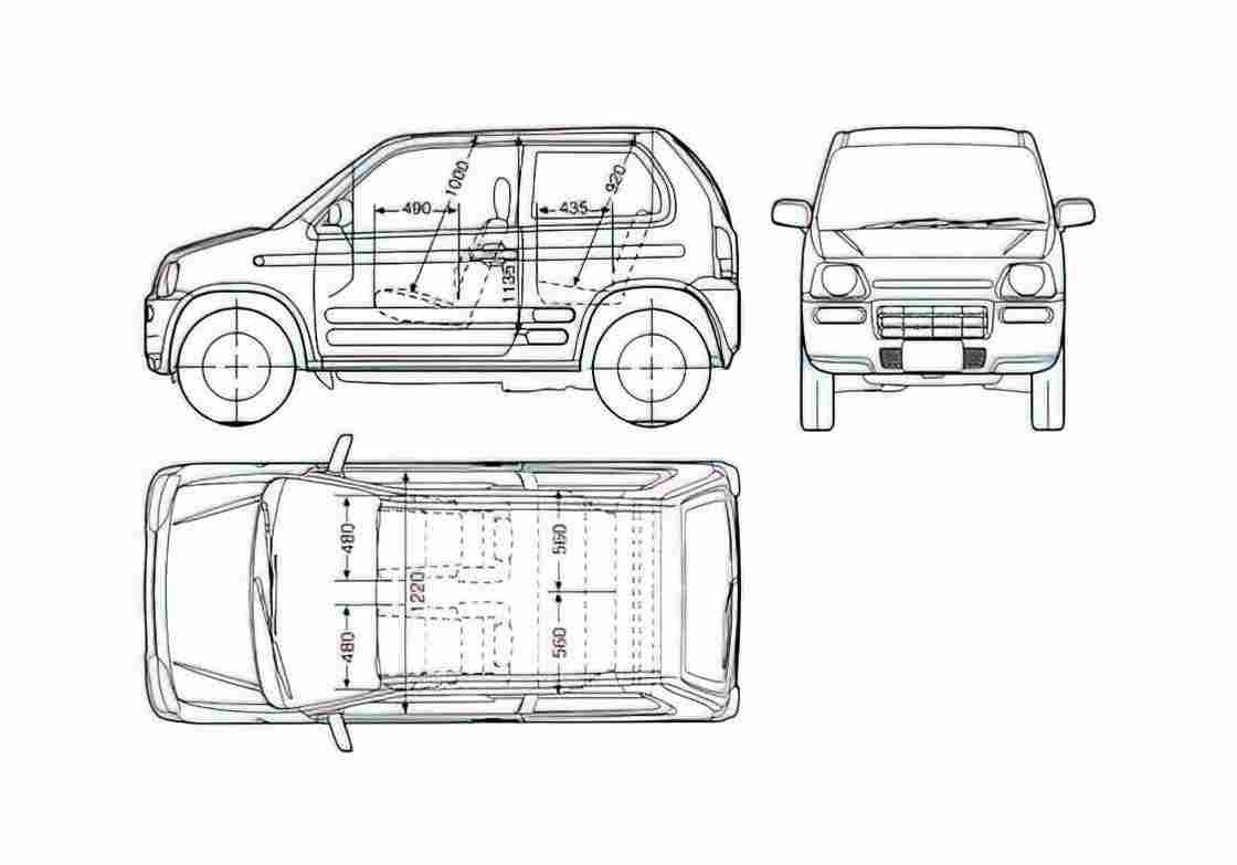 Blueprint Honda Z Coupe 1998 A4 Photo Print