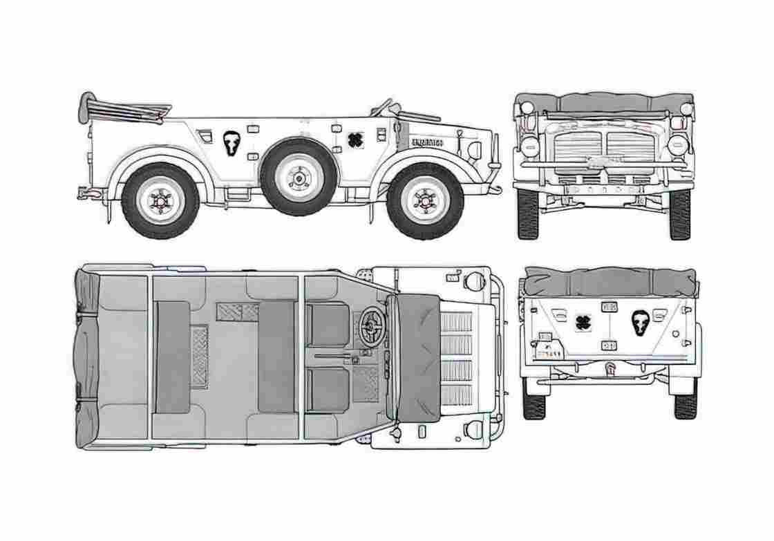 Blueprint Horch 1a SUV 1939 A4 Photo Print