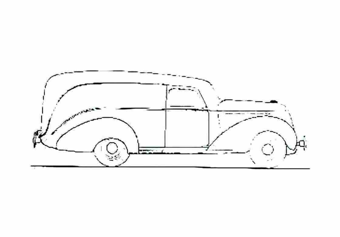 Blueprint Hudson Custom Panel Delivery Van 1937 A4 Photo Print