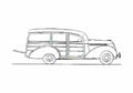 Blueprint Hudson Station Wagon 1937 A4 Photo Print
