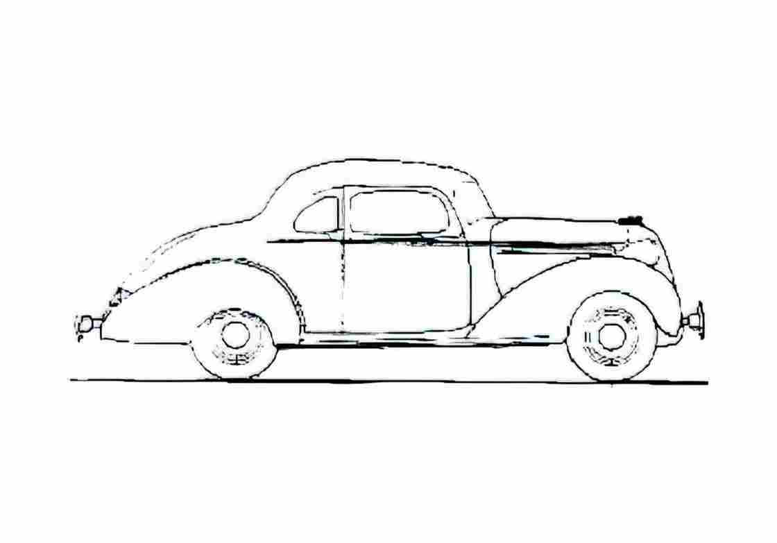 Blueprint Hudson Utility Coupe 1937 A4 Photo Print
