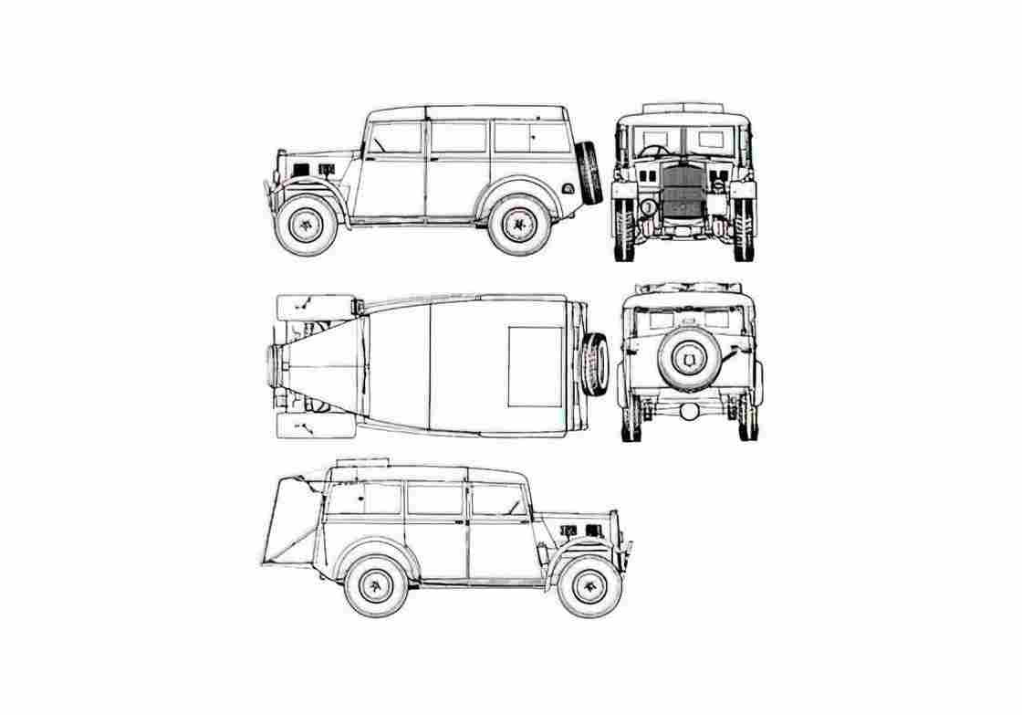 Blueprint Humber 4x4 Heavy Utility SUV 1941 A4 Photo Print