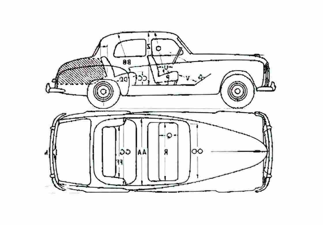 Blueprint Humber Super Snipe Coupe 1954 A4 Photo Print