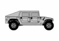 Blueprint Hummer H1 Slant Back SUV 1992 A4 Photo Print