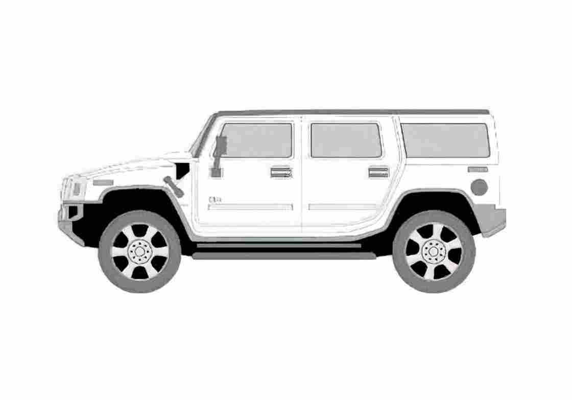 Blueprint Hummer H2 SUV 2003 A4 Photo Print