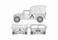 Blueprint Hummer M998 Humvee Cargo Truck 1984 A4 Photo Print
