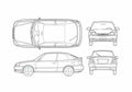 Blueprint Hyundai Accent 3 door Hatchback 2005 A4 Photo Print