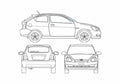 Blueprint Hyundai Accent Hatchback 2007 A4 Photo Print
