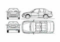 Blueprint Hyundai Accent Sedan 1994 A4 Photo Print