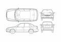 Blueprint Hyundai Accent Sedan 2005 A4 Photo Print