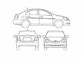 Blueprint Hyundai Accent Sedan 2008 A4 Photo Print