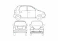 Blueprint Hyundai Atos Prime Hatchback 2008 A4 Photo Print