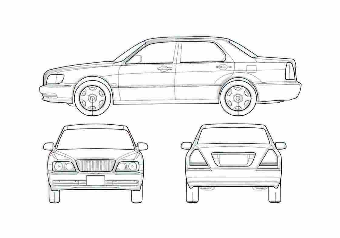 Blueprint Hyundai Centennial Sedan 2005 A4 Photo Print