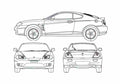 Blueprint Hyundai Coupe 2006 A4 Photo Print