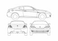 Blueprint Hyundai Coupe 2008 A4 Photo Print