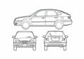 Blueprint Hyundai Elantra 5 door Hatchback 2005 A4 Photo Print