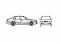 Blueprint Hyundai Elantra Sedan 2002 A4 Photo Print
