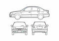 Blueprint Hyundai Elantra Sedan 2005 A4 Photo Print