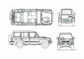 Blueprint Hyundai Galloper LWB SUV 2003 A4 Photo Print