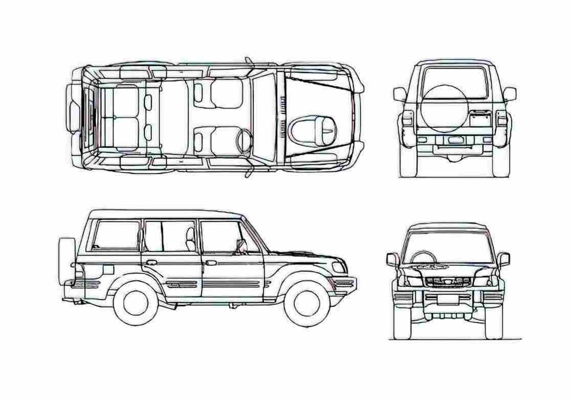 Blueprint Hyundai Galloper LWB SUV 2003 A4 Photo Print