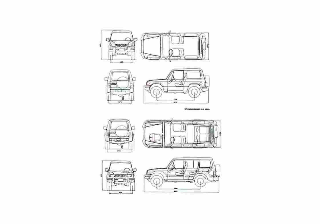Blueprint Hyundai Galloper SUV 1991 A4 Photo Print