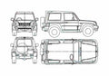 Blueprint Hyundai Galloper SWB SUV 2001 A4 Photo Print