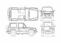 Blueprint Hyundai Galloper SWB SUV 2003 A4 Photo Print