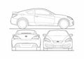 Blueprint Hyundai Genesis Coupe 2011 A4 Photo Print