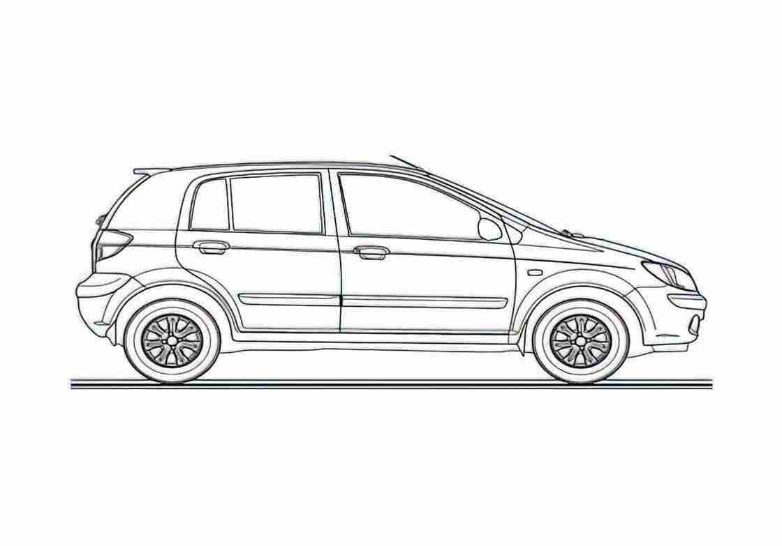 Blueprint Hyundai Getz CRDi Hatchback 2007 A4 Photo Print