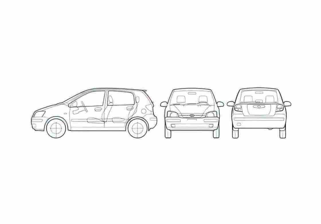 Blueprint Hyundai Getz Hatchback 2005 A4 Photo Print