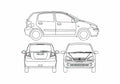 Blueprint Hyundai Getz Hatchback 2008 A4 Photo Print