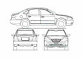 Blueprint Hyundai Grandeur Sedan 2008 A4 Photo Print