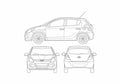 Blueprint Hyundai I20 Hatchback 2009 A4 Photo Print