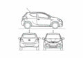 Blueprint Hyundai I20 Hatchback 2010 A4 Photo Print