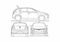 Blueprint Hyundai I30 Hatchback 2008 A4 Photo Print