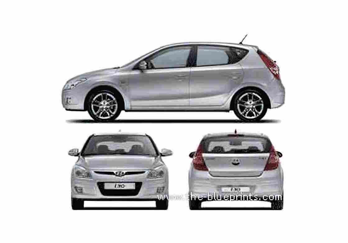 Blueprint Hyundai I30 Hatchback 2011 A4 Photo Print
