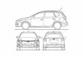Blueprint Hyundai I30CW Hatchback 2009 A4 Photo Print