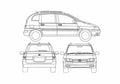 Blueprint Hyundai Matrix Minivan 2008 A4 Photo Print