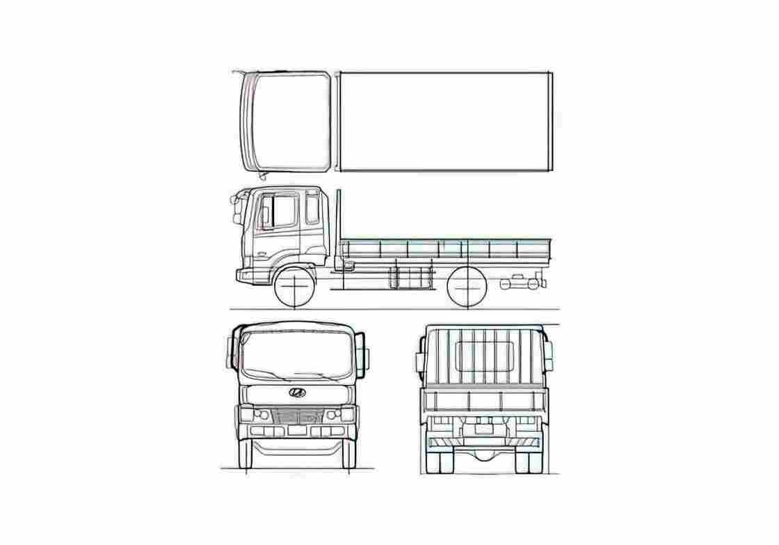 Blueprint Hyundai Megatruck Truck 2010 A4 Photo Print