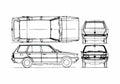 Blueprint Hyundai Pony Estate Wagon A4 Photo Print