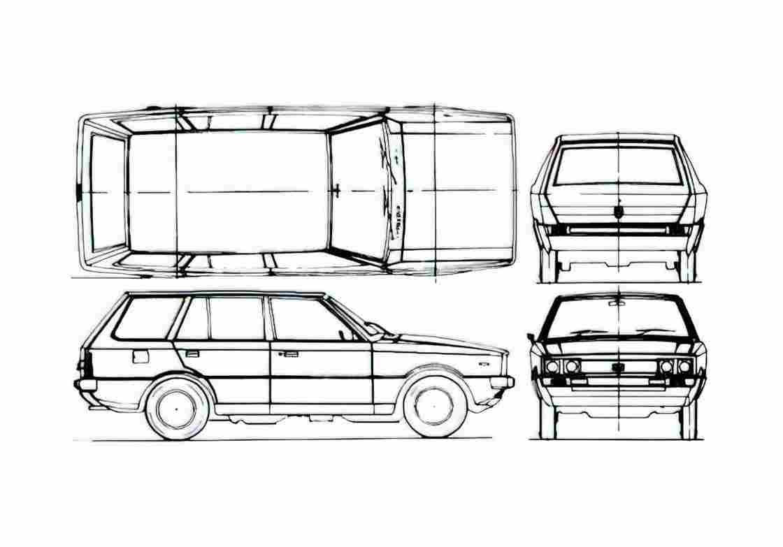 Blueprint Hyundai Pony Estate Wagon A4 Photo Print